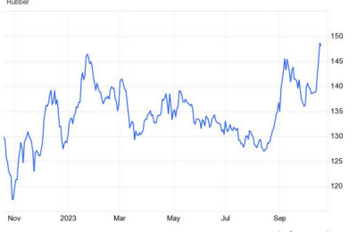 Giá cao su hôm nay 17/10: Tiếp tục tăng cao do lo ngại nguồn cung hạn chế